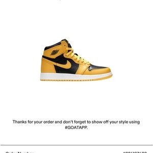 Air Jordan Retro 1 High OG - Boys 5.5Y (Pollen)